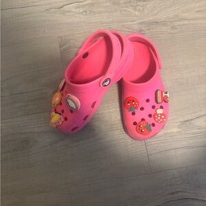 Crocs Pink Slip-On Clog Sandals with Charms